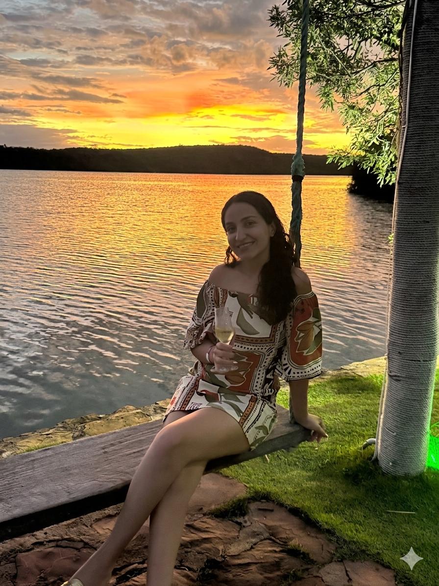 Larissa pôr do sol balanço